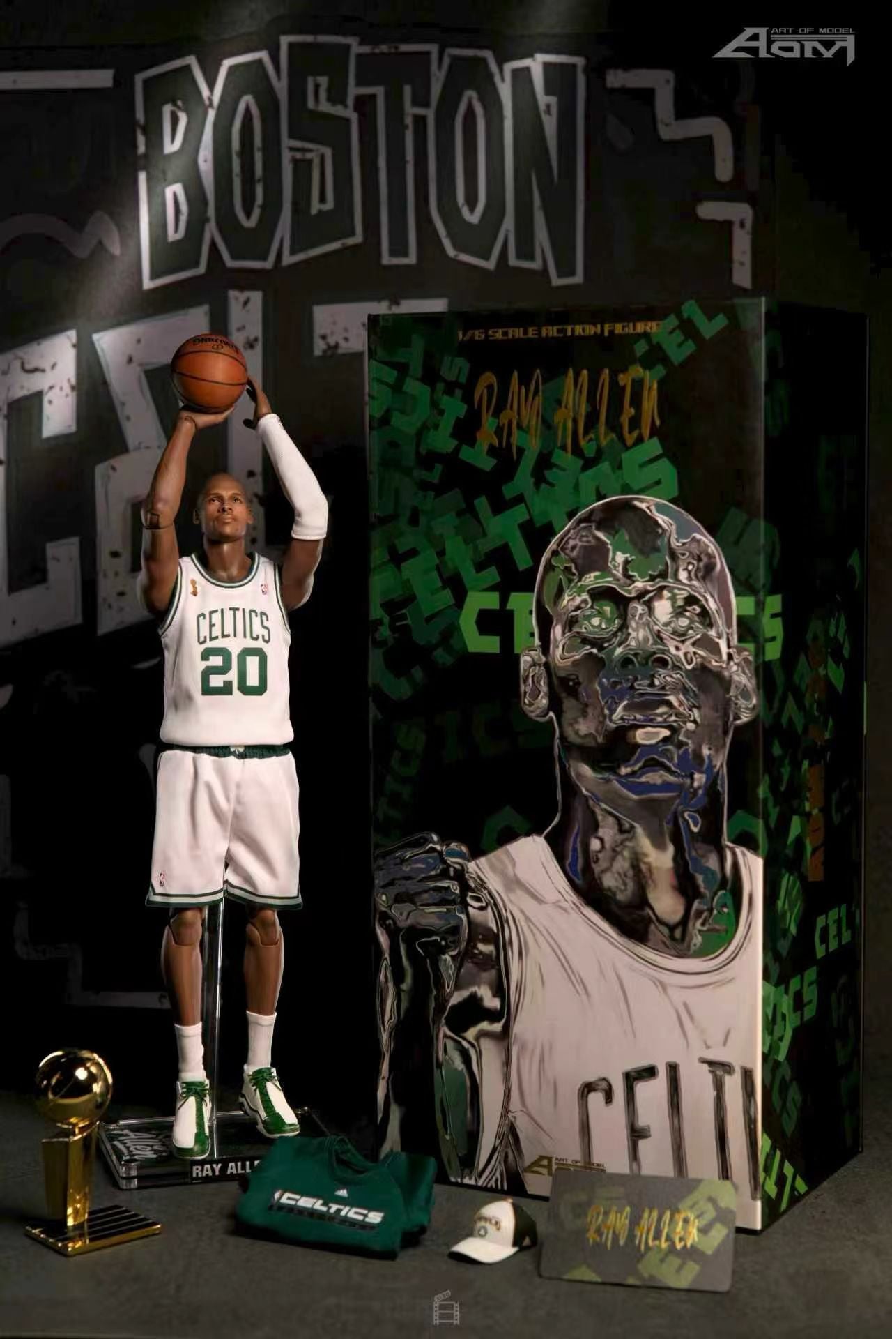 AOM Studio - AOM 1/6 Celtics Big Three Ray Allen 08 Championship Set | AOM 1/6 绿军三巨头 雷阿伦08夺冠套装 - Image 7