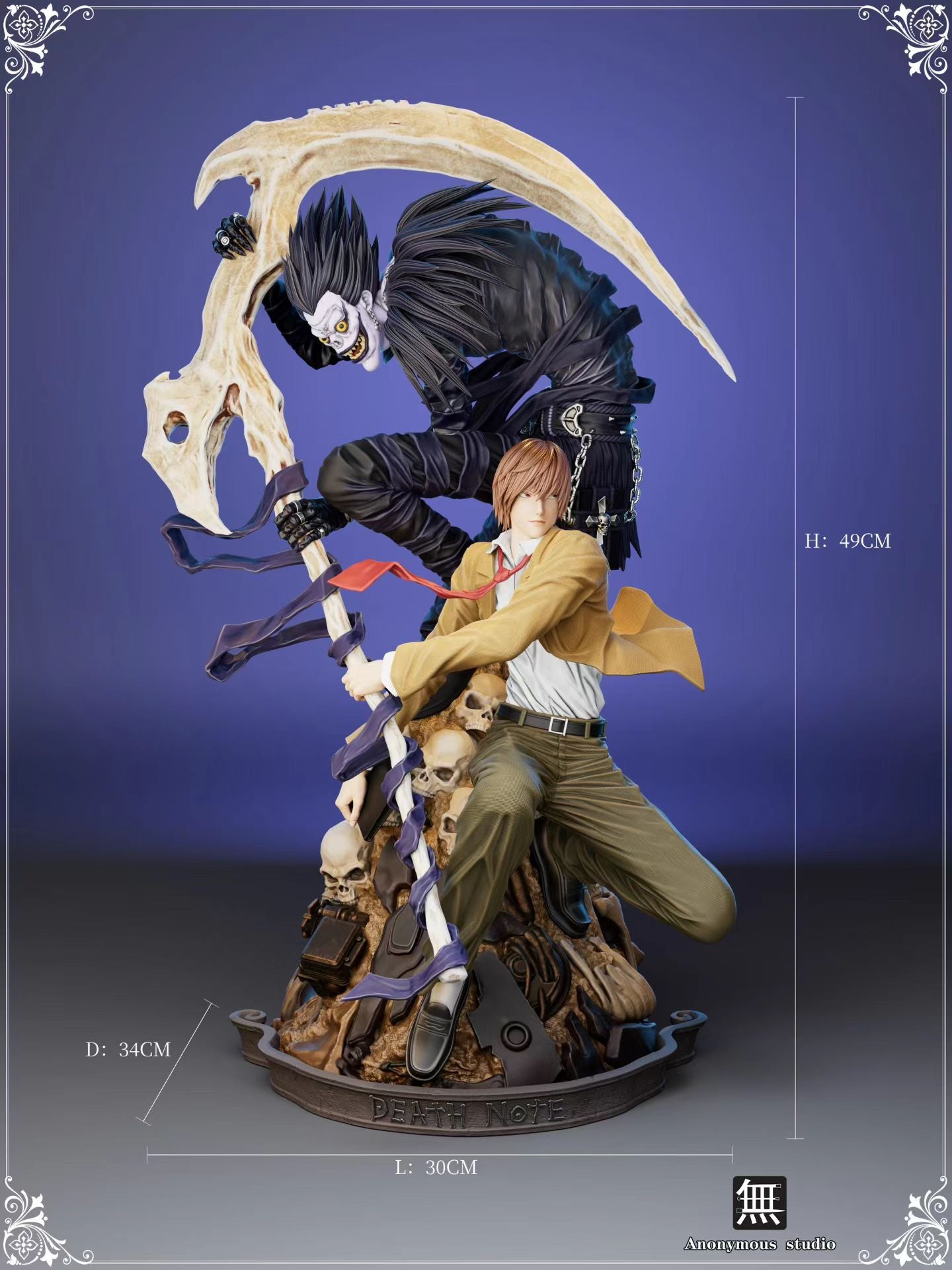 Anonymous Studio - Death Note Light Yagami Ryuk Double Head Sculpt Double Version Statue | 死亡笔记 夜神月 硫克 LIGHT YAGAMI 双头雕 双版本 雕像 - Image 3