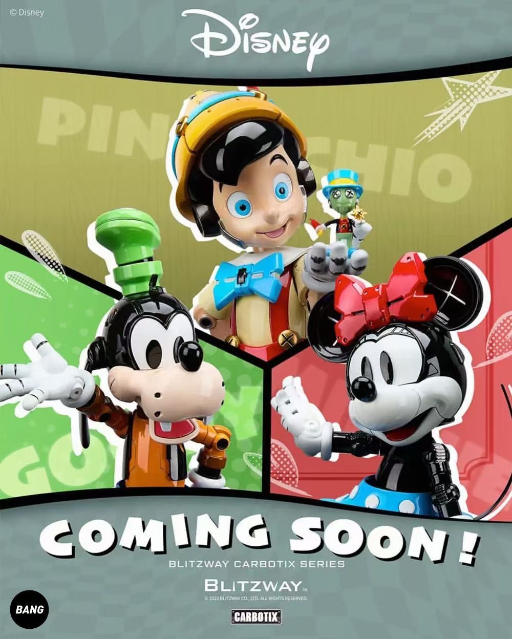 Blitzway x Carbotix Disney - Licensed Goofy, Minnie Mouse, Pinocchio | 版权 高飞, 米妮, 匹诺曹