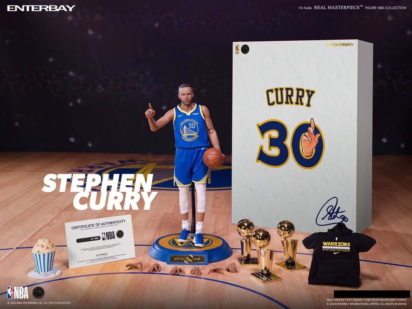 Enterbay Studio - Licensed Real Masterpiece NBA Stephen Curry Wax Statue-Level Figurine | 版权 Real Masterpiece NBA 史蒂芬·库里 蜡像级人偶