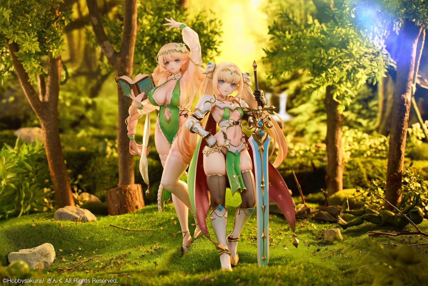 HobbySakura Studio - OC Elf Swordsman Mahiru & Elf Mage Fennia | OC 精灵剑士玛希艾露 & 精灵法师芙妮艾露