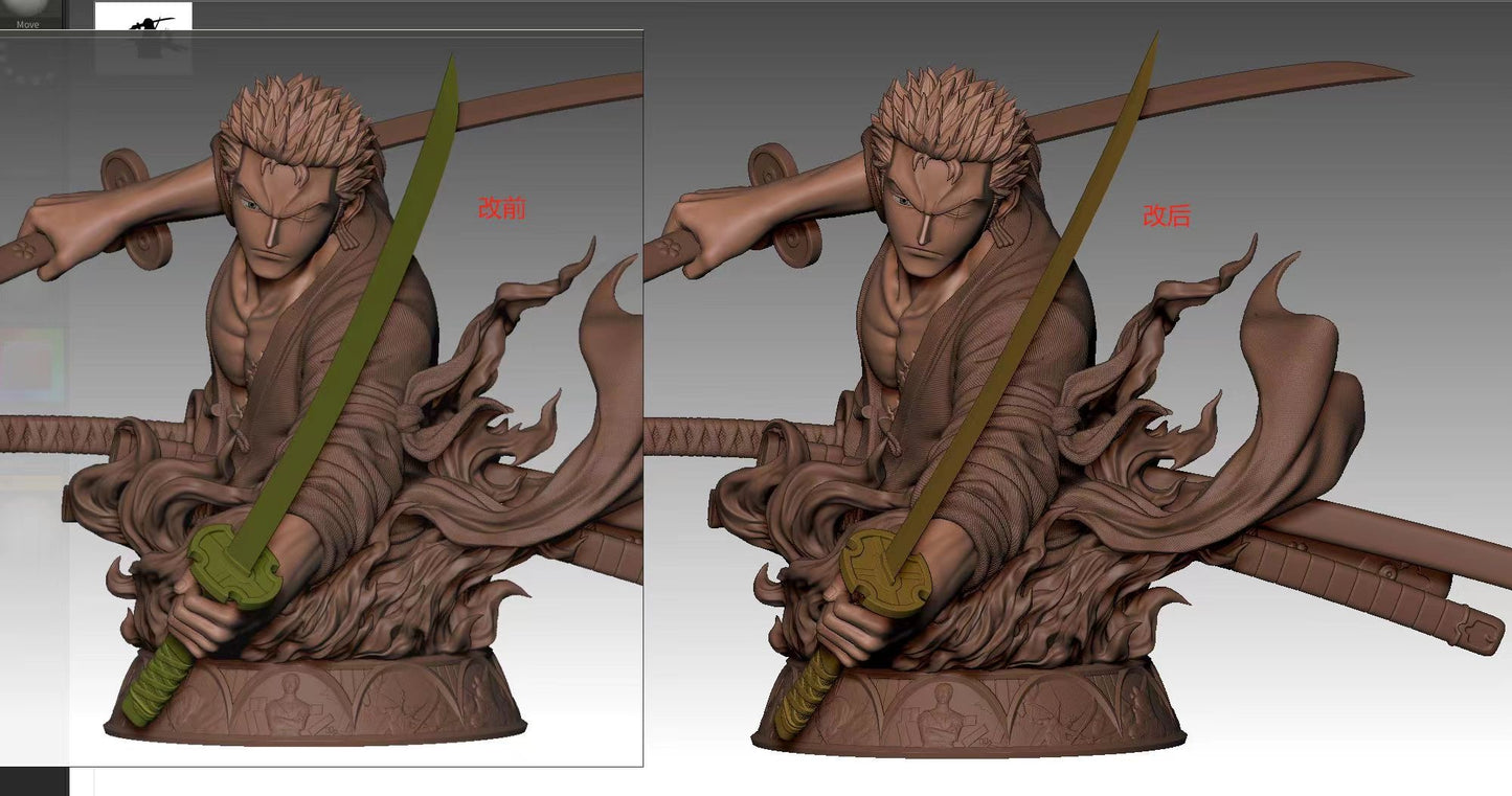 UNO Studio - Roronoa Zoro Desk Display Bust | 罗罗诺亚.索隆 桌摆件胸像