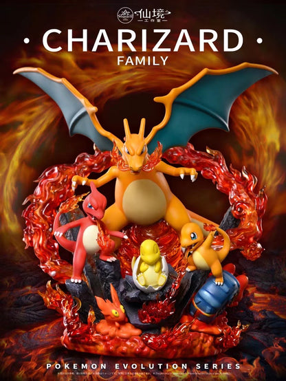 Wonderland Studio - Charizard Family (Pokémon Evolution Series) | 喷火龙家族 (宝可梦进化组系列)