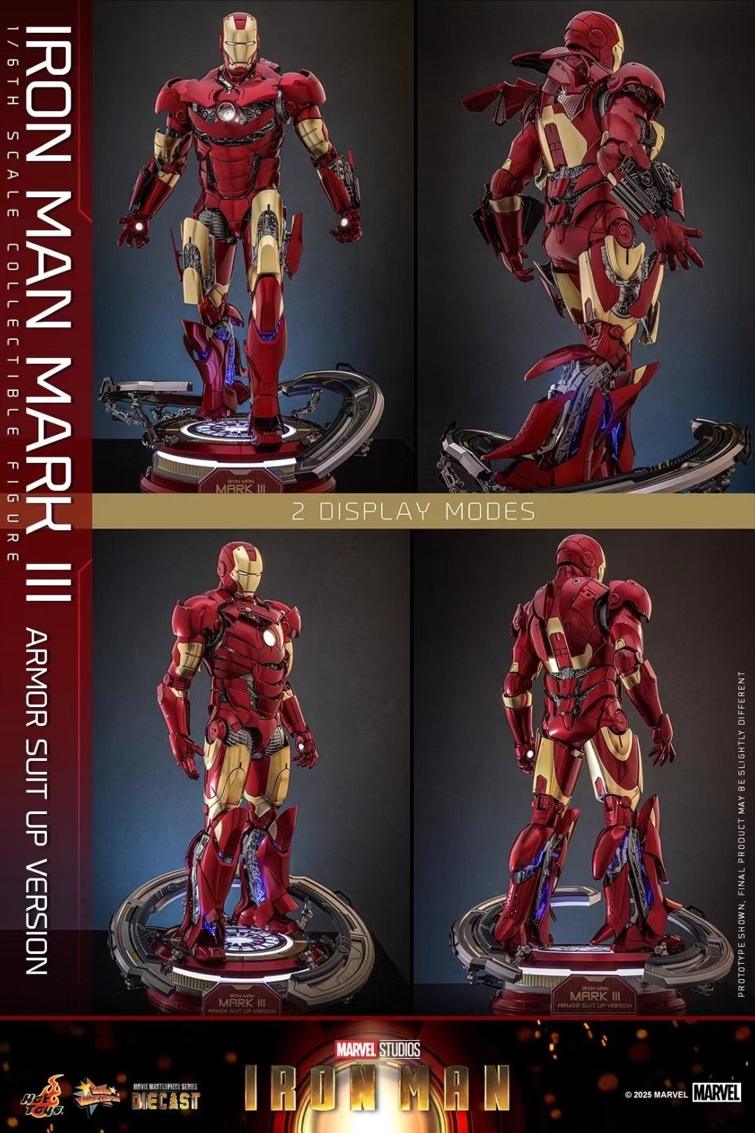 Iron Man Mark 3 (Battle Damaged Version) 1:6 Scale Diecast Collectible Figure - Image 1