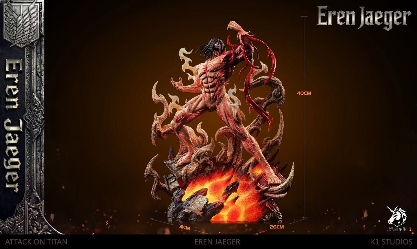 K1 STUDIOS - Attack on Titan Roaring Eren | 进击的巨人 咆哮艾伦 - Image 6