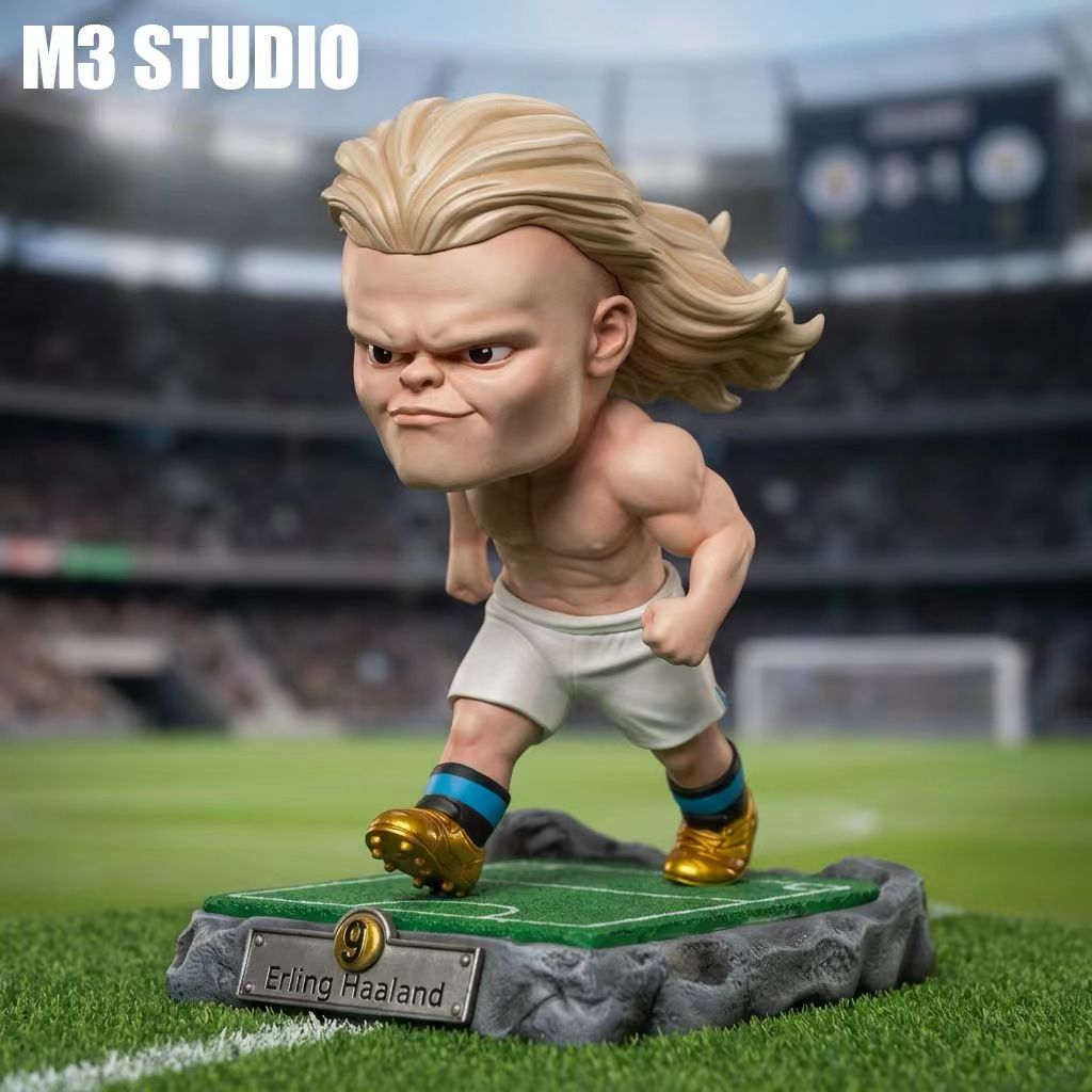 M3 Studio - M3 Studio World Cup Football Norwegian Juggernaut Haaland Q Version GK Model Figure Ornament | M3工作室 世界杯 足球 挪威魔人哈兰德 潮玩 Q版 GK 模型 手办 摆件 - Image 1
