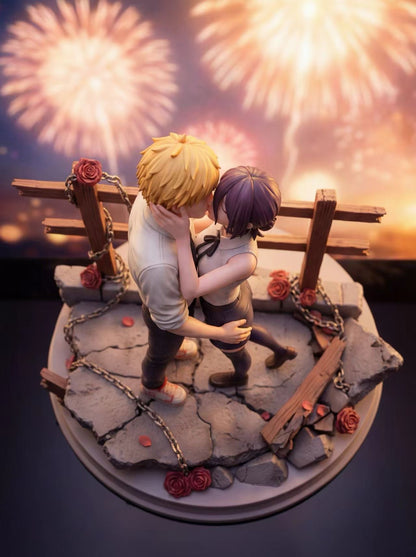 PINK Studio - PINK Denji Reze Fireworks Kiss 1/6 GK Statue | PINK 电次&蕾塞 烟花之吻 1/6 GK雕像 - Image 5