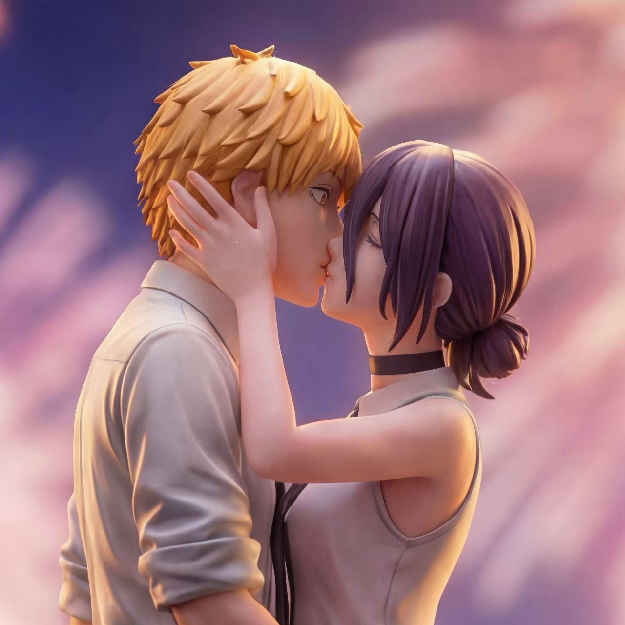 PINK Studio - PINK Denji Reze Fireworks Kiss 1/6 GK Statue | PINK 电次&蕾塞 烟花之吻 1/6 GK雕像 - Image 2