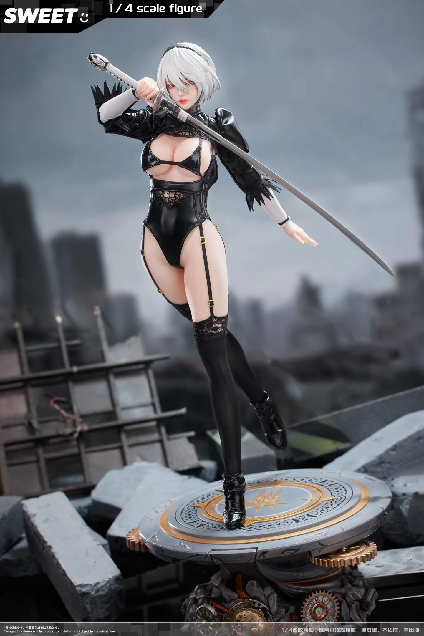 Sweet Studio - Sweet Nier 2B 1/4 Posable Figure | Sweet 尼尔2B 1/4包胶可动人偶 - Image 5