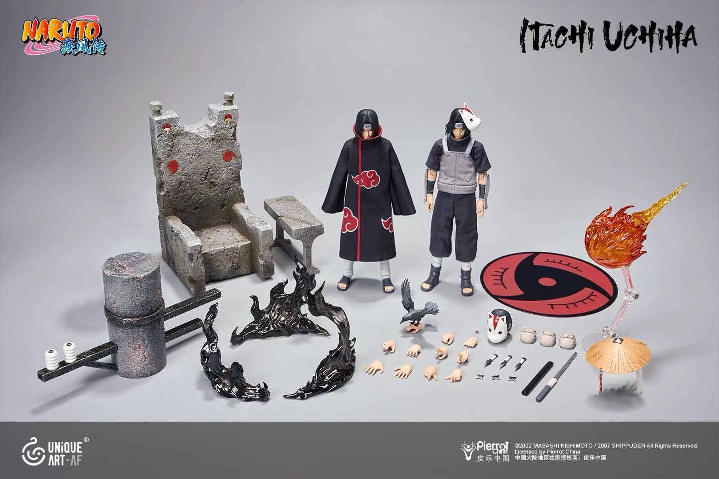 UNiQUE ART - Licensed Naruto Shippuden Uchiha Itachi 1/12 Movable Figure | 版权 火影忍者疾风传 宇智波鼬 1/12 可动人偶 - Image 1