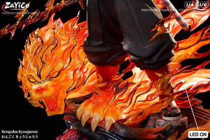 Zayico - Demon Slayer Resonance Series Vol 4 Flame Hashira Kyojuro Rengoku Dual Scale Statue | 鬼灭之刃共鸣系列第四弹 炎柱炼狱杏寿郎 双比例雕像 - Image 4