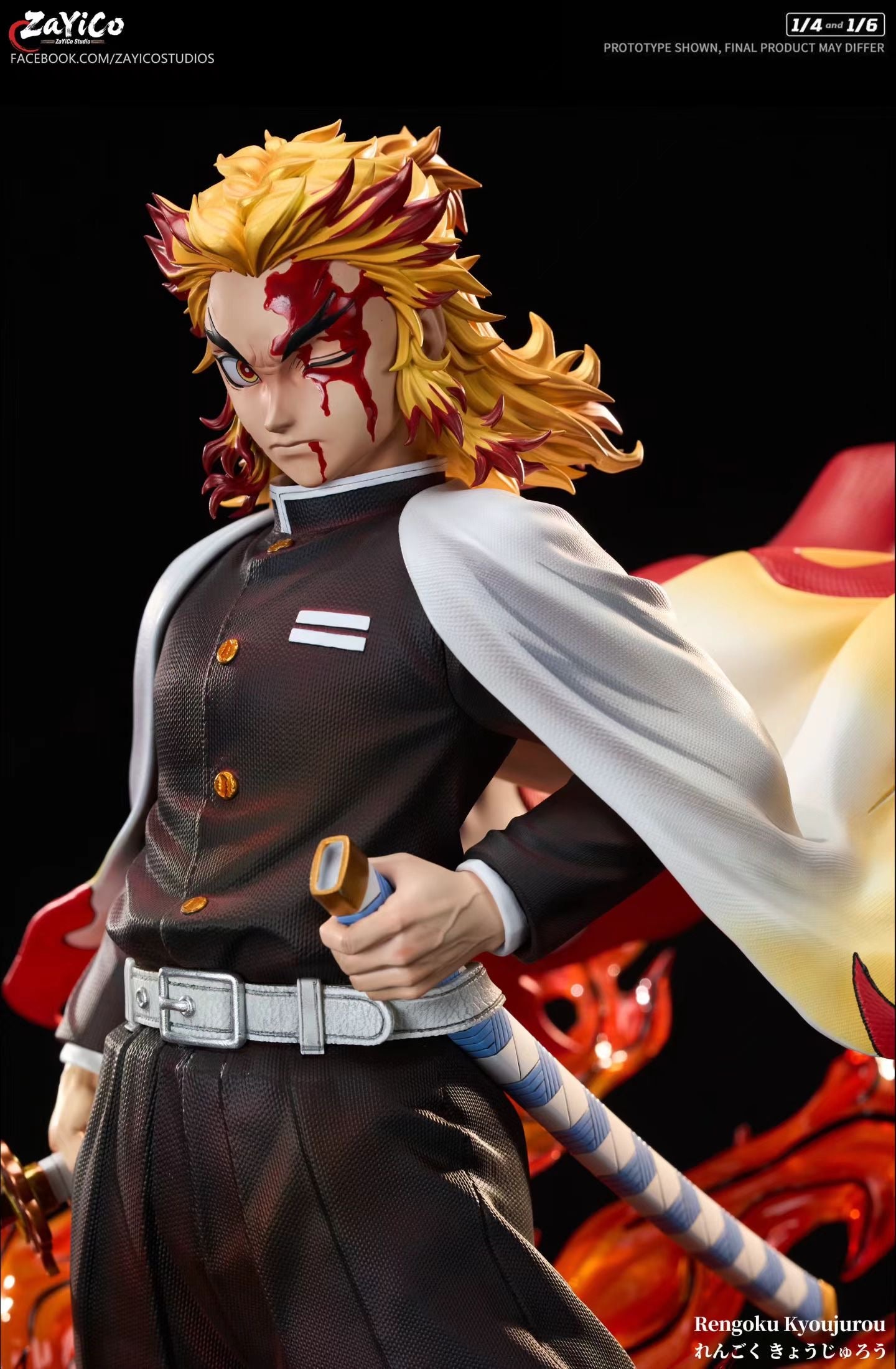 Zayico - Demon Slayer Resonance Series Vol 4 Flame Hashira Kyojuro Rengoku Dual Scale Statue | 鬼灭之刃共鸣系列第四弹 炎柱炼狱杏寿郎 双比例雕像 - Image 6