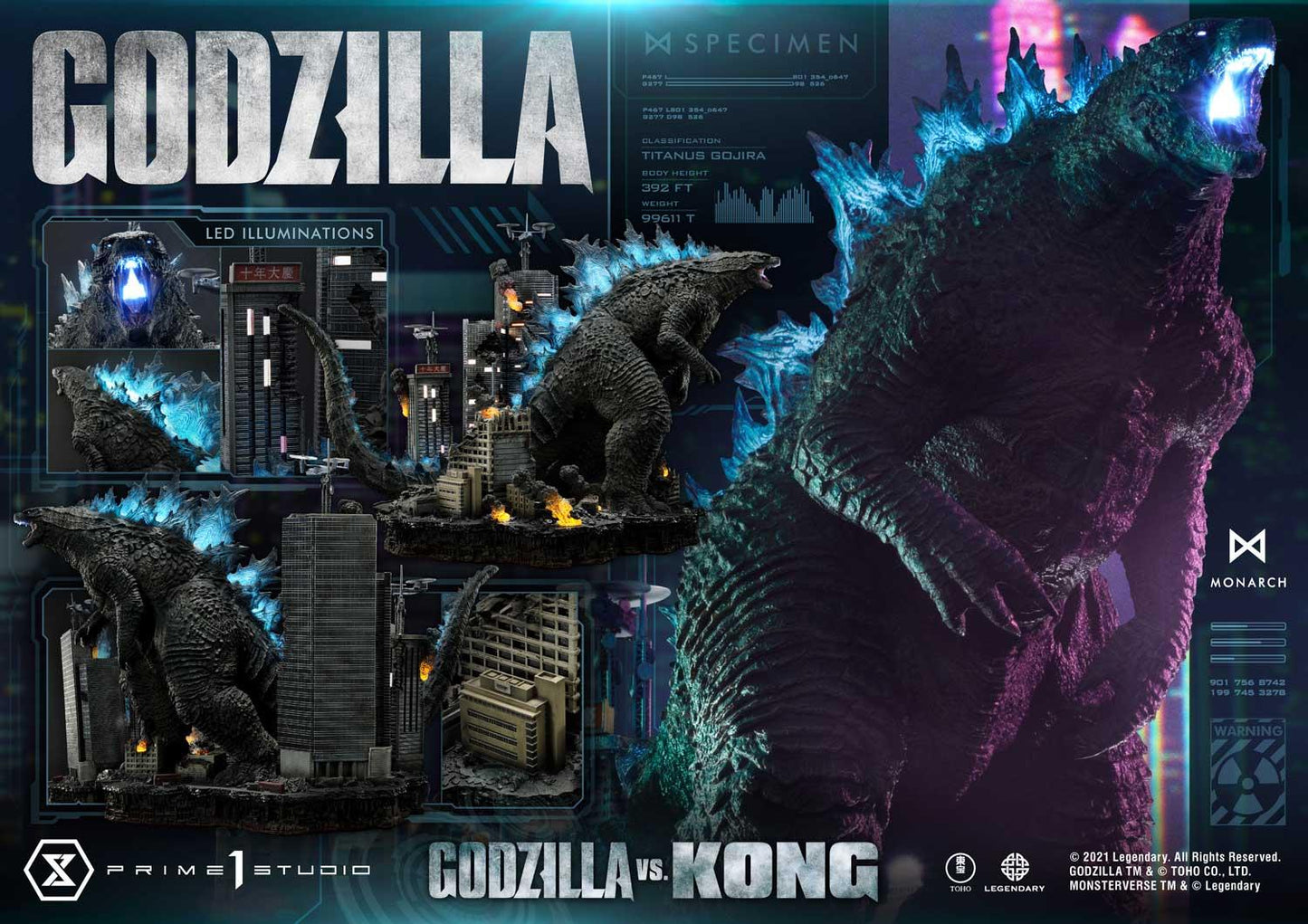 Prime 1 Studio - Licensed Godzilla vs Kong Final Battle | 版权 哥斯拉大战金刚 终极之战场景